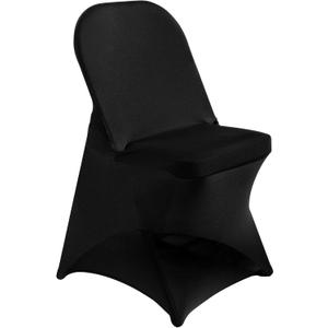 Stretch Spandex Chair Covers - Black 50 PCS, Folding Kitchen Chairs Cover, Universal Washable Slipcovers Protector, Removable Chair Seat Covers, for Wedding Party Dining Room Banquet Event