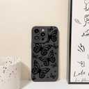 Lovmooful Compatible for iPhone 14 Pro Max Case Cute Cool Big Butterfly Black Design for Girls Women Soft TPU Shockproof Protective Girly for iPhone 14 Pro Max-Big Butterflies