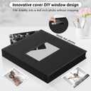 Popotop Photo Album 4x6 300 Pockets with Leather Hardcover Cover, Small Photo Album Holder Book with 50Pcs Pages for Family Travel Wedding Baby Gifts