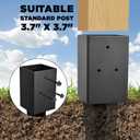 Fence Post Anchor 4''x4'', Heavy Duty Metal Fence Post Anchor Ground Spike 36''x4''x4'' for Fence, Mailbox, Bird feeder, Decking, Banner, with The Black Powder Coating Cover on The Surface (Set 4)