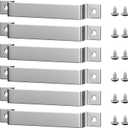 Tape Measure Clip Tape Measure Holder Bench Belt Universal Tool with Screws Stainless Steel Tool Hanger Storage Dock for Mount Drill Power Tape Measures and Belt Clips (6 Pcs, Silver)