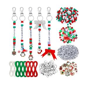 AUGSUN 713Pcs Christmas Bead Keychain Making Kit Xmas Keychain Craft
DIY Bead Keychain Craft, Red Green White Clay Beads, Xmas Jewelry Charms, Christmas Holiday Gifts Party Favors