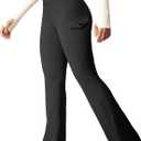 Heathyoga Cargo Sweatpants for Women Waterproof Hiking Pants Women Fleece Lined Pants Bootcut Winter Pants Warm Outdoor (Medium, Black)