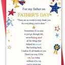 6 x Heartfelt Father's Day Card for Dad from Son Daughter,Unique Fathers Day Cards Gift for Men,Meaningful Thank You Card for Father