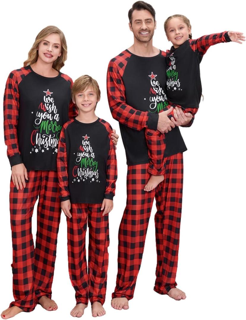 VS&LLWQ Family Christmas Pjs Matching Sets Christmas Pajamas for Family Christmas Elf Pjs Holiday Xmas Jammies Set (Medium, Ab2)
