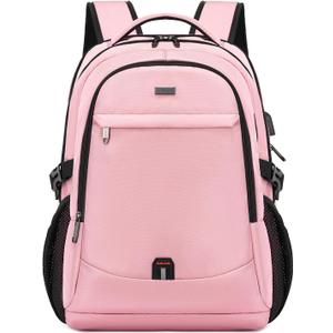 DUSLANG 17 Inch Laptop Backpack for Travel Water Resistant College Backpack for Women Laptop Bag with USB Charging Port,Pink A
