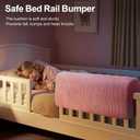 AEOCOO Bed Bumpers for Toddlers, Size 2.3 Ft, Toddler Bed Rail Bumper Protector for Loft Beds & Bunk Beds, Bed Rail Height Extender Bed Guardrail, Anti-Bump | Fall Prevention, Pink
