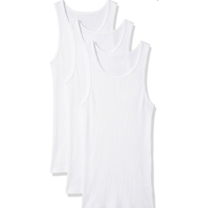 Amazon Essentials Men's Slim Fit Breathable Cotton Tank Undershirts, Pack of 3, White, Large