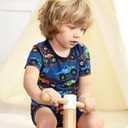 babee Reshinee Bamboo Viscose Toddler Pajamas Boys Girls Kids Baby Cool Short Summer Monster Truck Pjs Set 6-7Y Two Piece