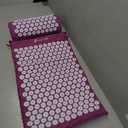 ProsourceFit Acupressure Mat and Pillow Set for Back/Neck Pain Relief and Muscle Relaxation, Large - Purple/White