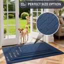 REFETONE Dirt Trapper Door Mat 24" x 36", Doormat Non-Slip Entryway Rugs Washable, Dog Door Mat Stain Resistant and Absorbent Welcome Floor Mat for Front Back Door, Muddy Wet Shoes & Paws, Blue