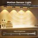 8 Pack LED Motion Sensor Puck Lights, Small Rechargeable Under Cabinet Lights, Dimmable Warm White Closet Lights, Wireless Under Cabinet Lighting for Drawers and Kitchens, 8-Pack Black