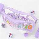 American Mahjong Bag with Handle,21x9.5 Inches Zippered Mahjong Bag with Embroidered Letters Empty Mahjong Tiles Accessories Easy Carry
