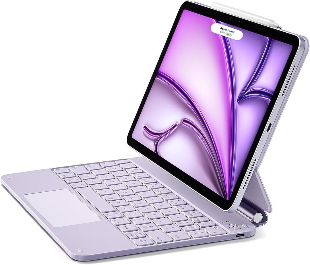 ESR iPad Air 11 inch Case with Keyboard (M3,2025/M2,2024), iPad Pro 11 & iPad Air 5/4 Magic Case, Easy-Set Floating Cantilever Stand, Precision Multi-Touch Trackpad, PurpleNOT for iPad Pro 11 M4