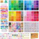 THRELE 4000pcs Pony Beads Friendship Bracelet Making Kit Included 96 Colors Kandi Bead,Letter Beads,Beads for Bracelet Making Kit DIY Crafts