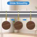 Shower Curtain Hooks, Decorative Shower Curtain Rings for Shower Curtain Rod,Imitation Wood Grain Resin Shower Curtain Hangers, Shower Hooks for Bathroom, Bedroom Set of 12 (Gold)