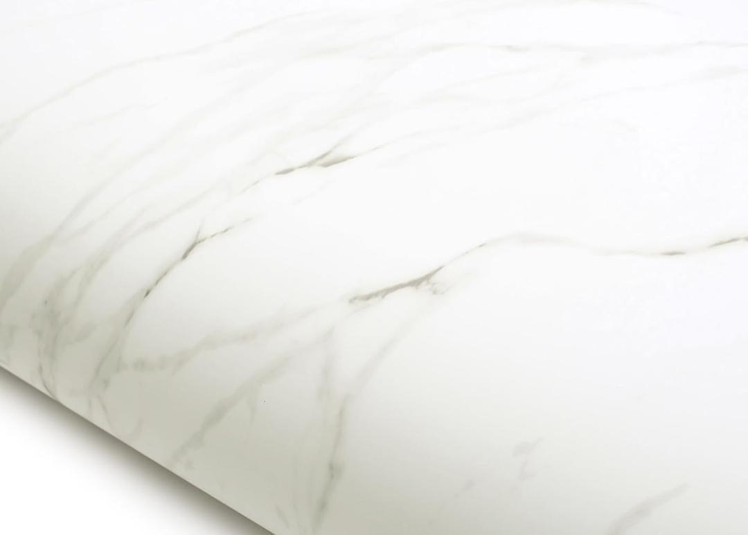 ROSEROSA Peel and Stick Matt Faux Marble Architectural Film Self-Adhesive Vinyl Film Wallpaper Door Wrap Counter Top Border Mirror Molding Trim ST678