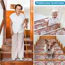 Non-Slip Carpet Stair Treads for Wooden Steps Indoor Set of 15 Pack 8" X 30" Peel and Stick Reusable Staircase Stair Runners Rugs, Soft Safety for Dogs, Kids & Elders, Stairway Grip, Red