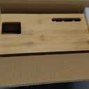 Homde Natural Bamboo Charging Station Rack for Multiple Devices Cable Cord Management Box Organizer Holder with 6 Slots Drawer for Chargers Phones Tablets Watches Electronics (Natural)