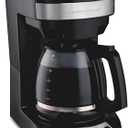 Hamilton Beach 12 Cup Programmable Coffee Maker, Brew Options, Glass Carafe (46299), Black with Stainless Accents