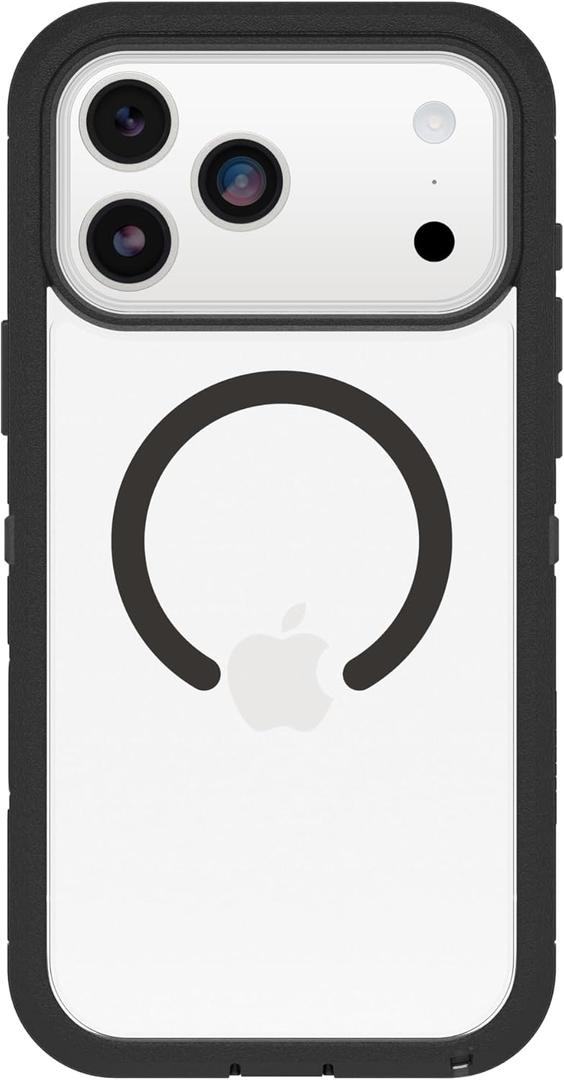 OtterBox iPhone 17 Pro Max Defender Series Pro XT Clear Case - Dark Side - Black - Tough, Rugged & Durable iPhone Case, Snaps on MagSafe