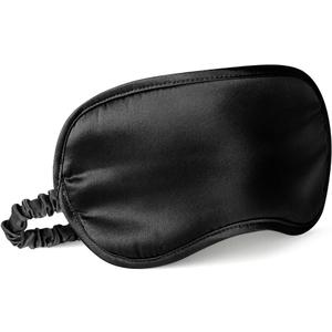LULUSILK Mulberry Silk Sleep Eye Mask Blindfold with Elastic Strap Headband, Soft Eye Cover Eyeshade for Night Sleeping, Travel, Nap(Black), Pack of 1