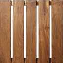 Natural Teak Wood Shower Bath Mat, 20.67 * 14.76 Inches, Non-Slip Rubber Feet, Premium Wooden Floor Mats for Spa, Sauna, Pool and Hot Tub, Flooring Decor and Protector, Indoor and Outdoor Use., 20.7" x 14.8"