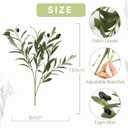 10 PCS 18 Inch Faux Olive Branches for Vases - Realistic Faux Olive Tree Stems with Lifelike Leaves & Fruits, Eucalyptus Stems,Faux Greenery Stems for Centerpieces,Home Decor&Wedding Decor