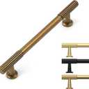 10 Pack 5 Inch Cabinet Pulls Antique Brass Kitchen Cabinet Handles Retro Cabinets Hardware Vintage Drawer Pulls (5"/128MM Hole Center)