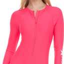 Hurley Long Sleeve Womens One Piece Swimsuits, Swimsuit for Women, Bathing Suit for Women, Swim Suit UPF 50+ SPF UV Protected (XX-Large, Melon)