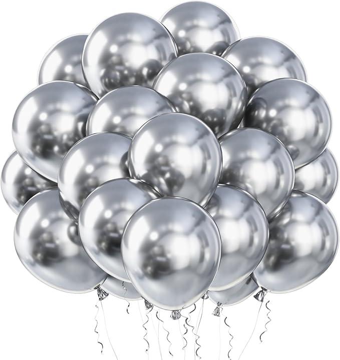 Latex Balloon Set Silver