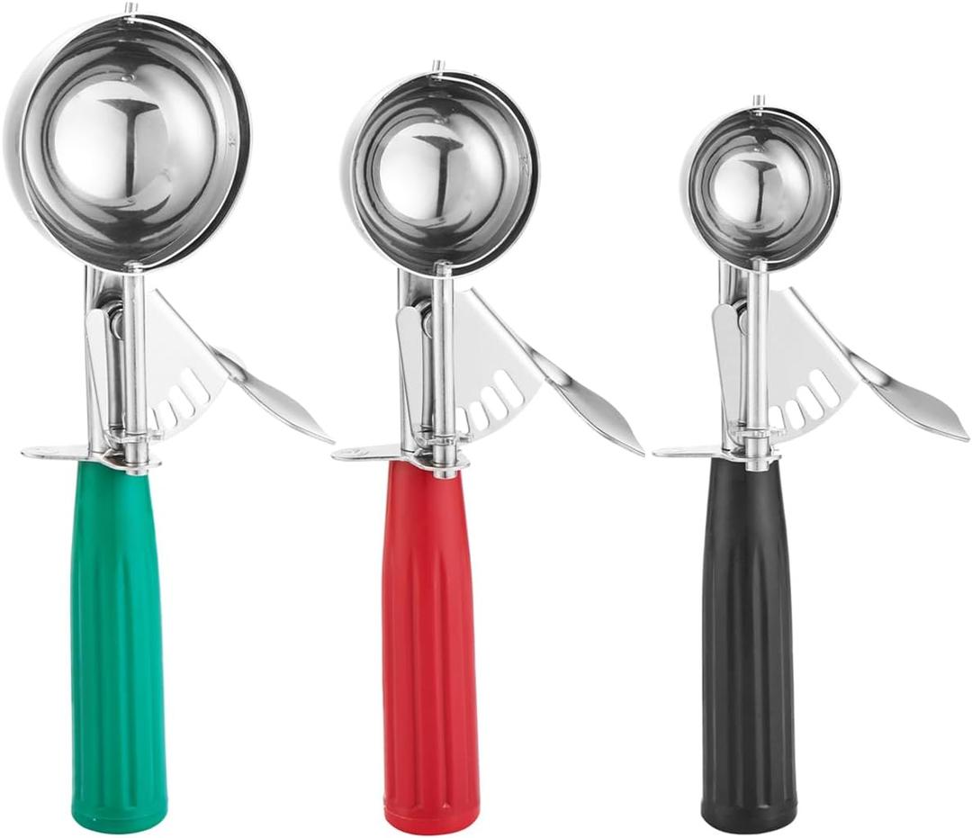 Saebye Cookie Scoop Set, Ice Cream Scoop Set, Cookie Scoops for Baking, Multiple Size Large-Medium-Small Size Disher, Professional 18/8 Stainless Steel Cupcake Scoop