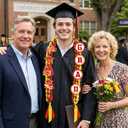 2026 Red Gold Graduation Leis Decorations with Pins, Class of 2026 Grad Embroidery Patches Party Supplies for High School College Graduation