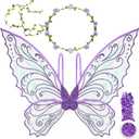 U-Goforst Fairy Wings Adult Women, Fairy Costume for Woman Butterfly Wings for Girls Adult Halloween Costume Cosplay Dress Up