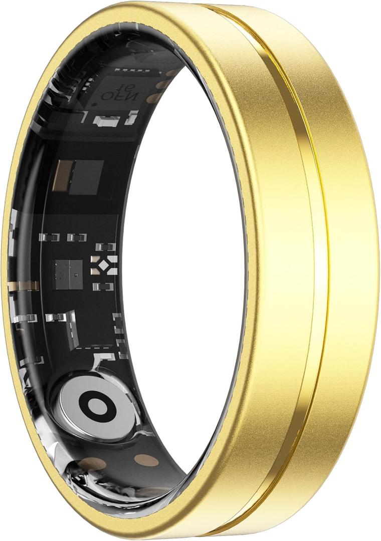 Smart Ring for Men Women with Blood Pressure Monitor Men's Health Ring Gesture Control Heart Rate Monitor Sleep Tracker Fitness Ring Pedometer Step counte Waterproof Compatible with iOS Android Phones (#10(Inner circ2.43in))