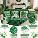 St. Patrick's Day Pillow Covers Decoration 18 x 18 inches 4-Piece Set Green Pillow Covers Lucky Clover Spring Pillow Covers Sofa Home