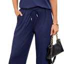 difficort Women's 2 Piece Outfits Sleeveless Ribbed Knit Top and Pants Lounge Sets Tracksuits with Pockets (M)