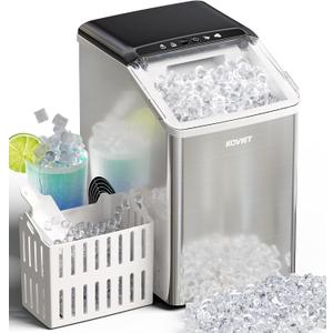 KOVIET Nugget Ice Maker Countertop, 42lbs/24H Pebble Ice Maker with Soft Chewable Ice, One-Click Operation Ice Machine with Self-Cleaning, for Home, Kitchen, Office
