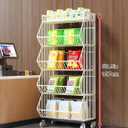 Commercial Metal Storage Rack with Wheels, 4-Tier Display Shelf for Retail Store, White (White, 23.6 x 13.7 x53.9inch)