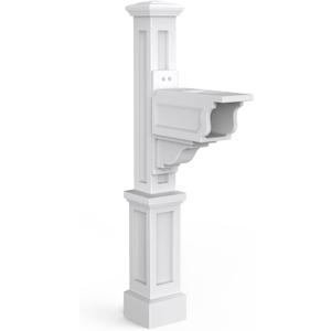 Mayne Dover Single Arm Mail Post - White - 25.5in x 8in x 56.5in - Standard Post, Arm & Hardware Kit Included (5810-W)