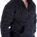 Men's Winter Jacket Heavyweight Fleece Hoodies Full Zip Up Sherpa Lined Fleece Sweatshirt Black Small (Black, S)