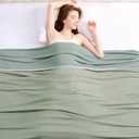 Topcee Cooling Blanket (90"x90"Queen Size) for Night Sweats Absorbs Heat to Keep Adults Cool on Warm Nights, Q-Max 0.5 Cooling Blankets for Hot Sleepers, Ultra-Cool Lightweight Blanket for Bed