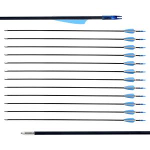 LWANO 28" Fiberglass Arrows - Archery Practice Target Arrows with Blunt Tips Durable Shaft for Youth Kids Children Beginners on Recurve&Long Bows(Pack of 12), 28inch-12pc arrows