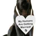 2 x Pulse Brands Engagement Photo Prop Sign - My Humans are Getting Married - Engagement Gifts - Bride to Be - Engaged - Engagement Gifts for Couples (White)