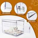 Dog Crate Furniture, Clear Indoor Dog Kennel for Small to Medium Dog, Durable Crack-Resistant PC Polycarbonate Pet Kennel, Lockable & Ventilated, Modern Dog Crate End Table,21.6"Lx15.7"Wx17.7"H