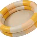 Inflatable Baby Retro Swimming Pool Family Cute Style Thickened Water Pool for Kids Indoor Outdoor Play (Yellow Stripe)