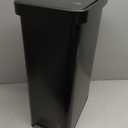 EKO Hudson Slim 50L / 13.2 Gallon Kitchen Trash Can with Lid, Stainless Steel Step Garbage Can for Kitchen or Home, Space-Saving Garbage Can with Soft Close Lid, Stay-Open, Liner Ring, Matte Black