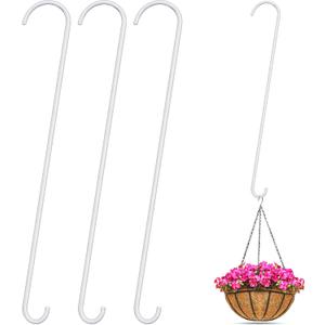 S Hooks for Hanging Plants Branch Hook, 3 Pack, White, 36 Inch