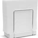 Napkin Holder for Table, Bamboo Iron Standing Napkin Dispenser for Kitchen Dining Table Farmhouse Cocktail Picnic Rustic Wood Holders for Mail Bills Suitable for All Dining Room Decors Silvery & White (5.78*2.51*5.04 inch)