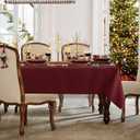 sancua Rectangle Tablecloth - 60 x 84 Inch - Stain and Wrinkle Resistant Washable Polyester Table Cloth, Decorative Fabric Table Cover for Dining Tables, Buffet Parties and Camping, Burgundy